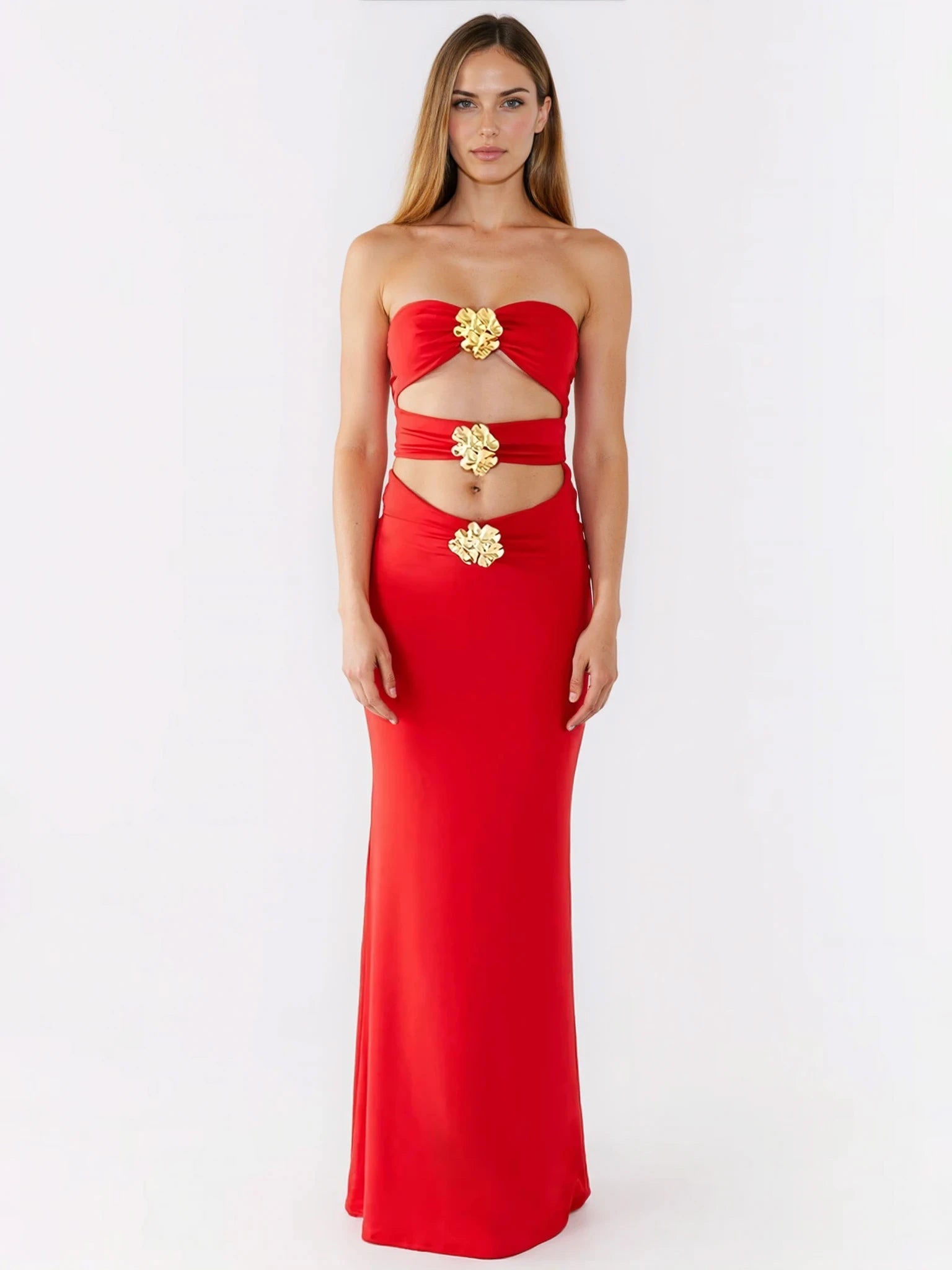 ELENA – שמלת סטרפלס קאט־אאוט