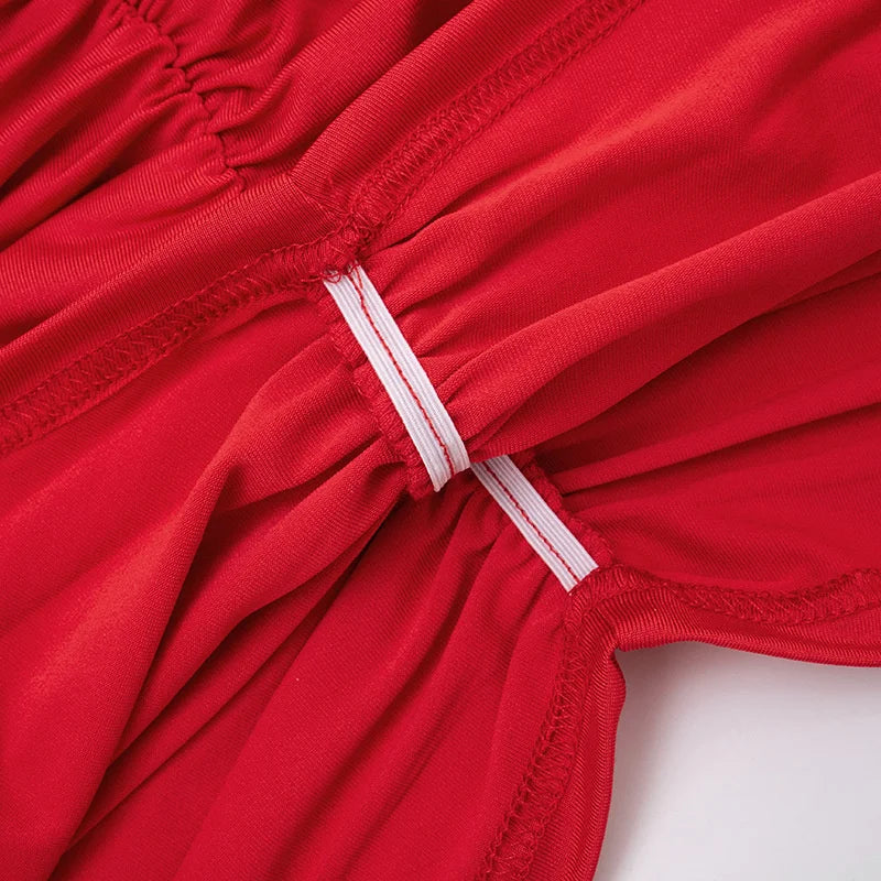 EMBER - שמלת ערב מיני אוף שולדר עם תחרה