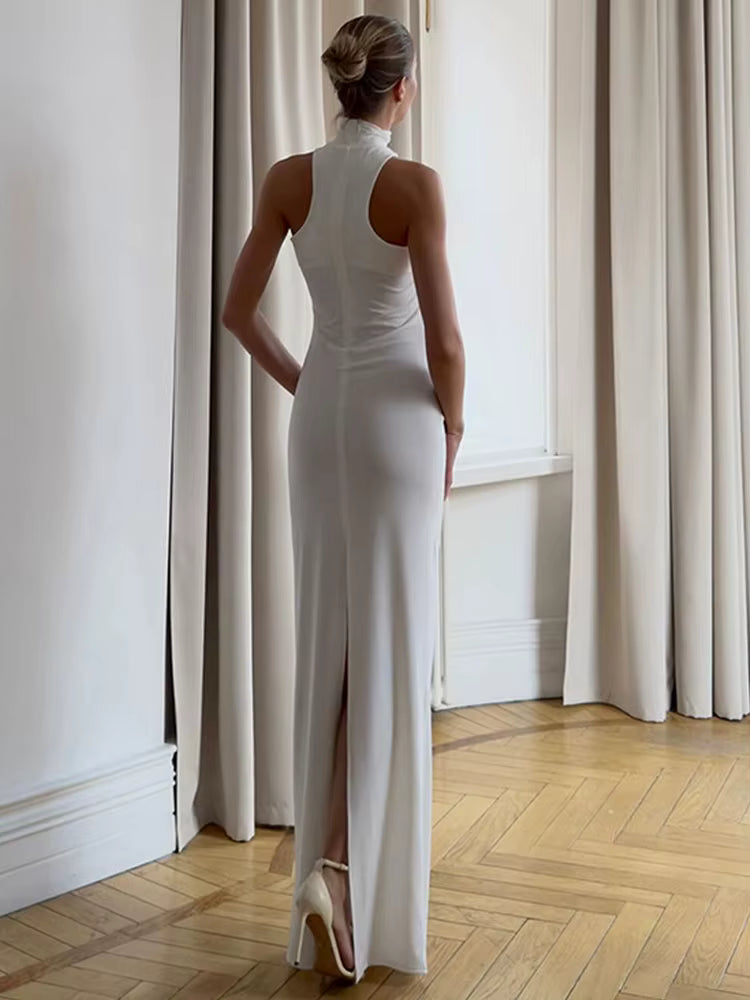 שמלת מקסי אלגנטית עם שסע - Daniella