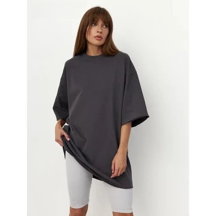 SILK - חולצת כותנה עבה אוברסייז