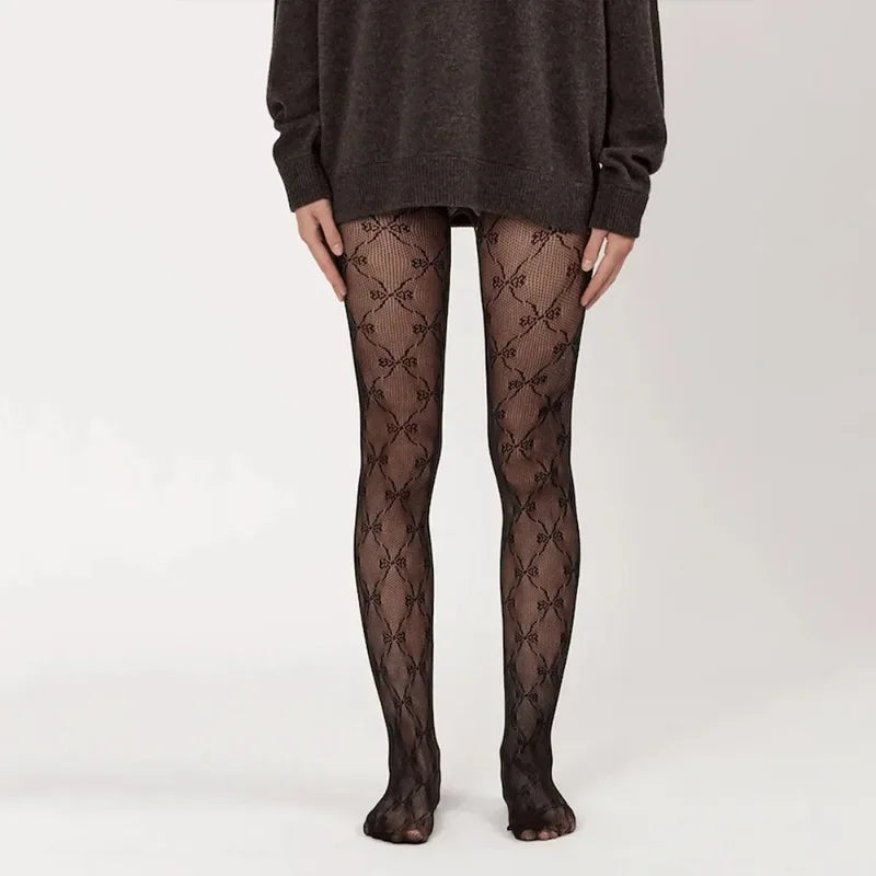 גרביון אנה | תחרה פרחונית רשת