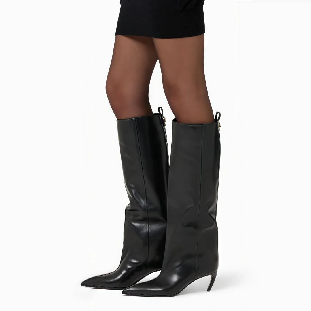 PENNY - מגפי עקב גבוה מחודדים עד הברך