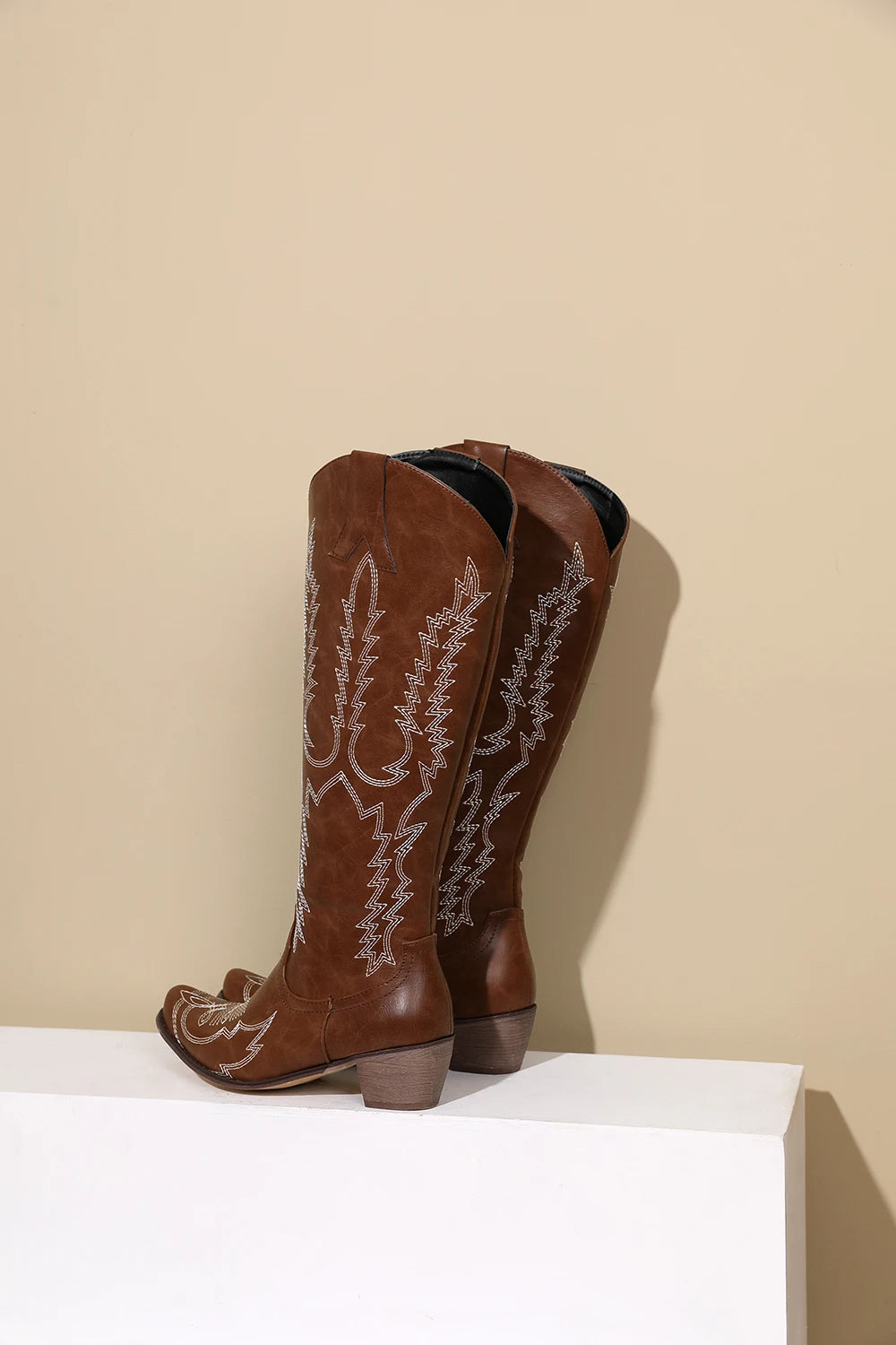 TOKYO - מגפי ברך קאובוי רקמה בוהן מחודדת