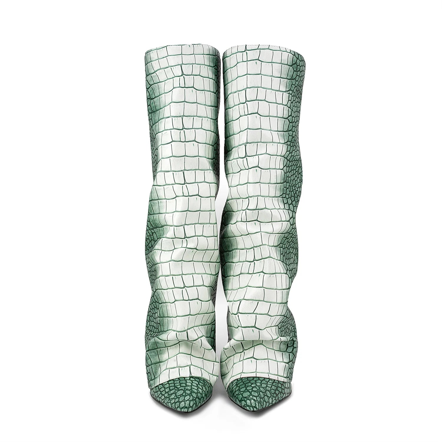 GRACE - מגפי ברך ווג' מקופלים בוהן מחודדת