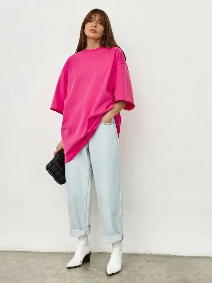 SILK - חולצת כותנה עבה אוברסייז