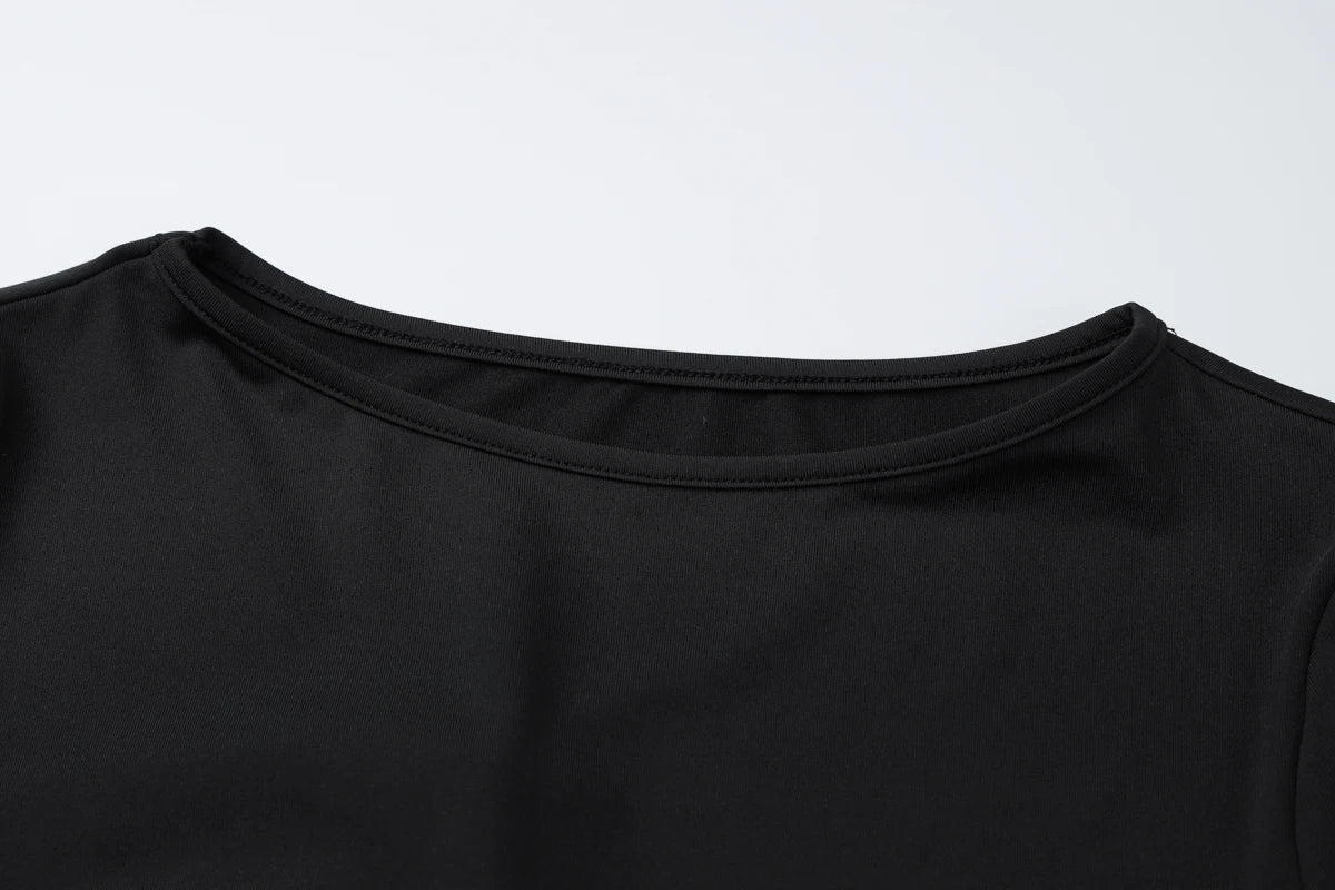 LUCY - שמלת מקסי מש שקופה שרוול ארוך קפלים