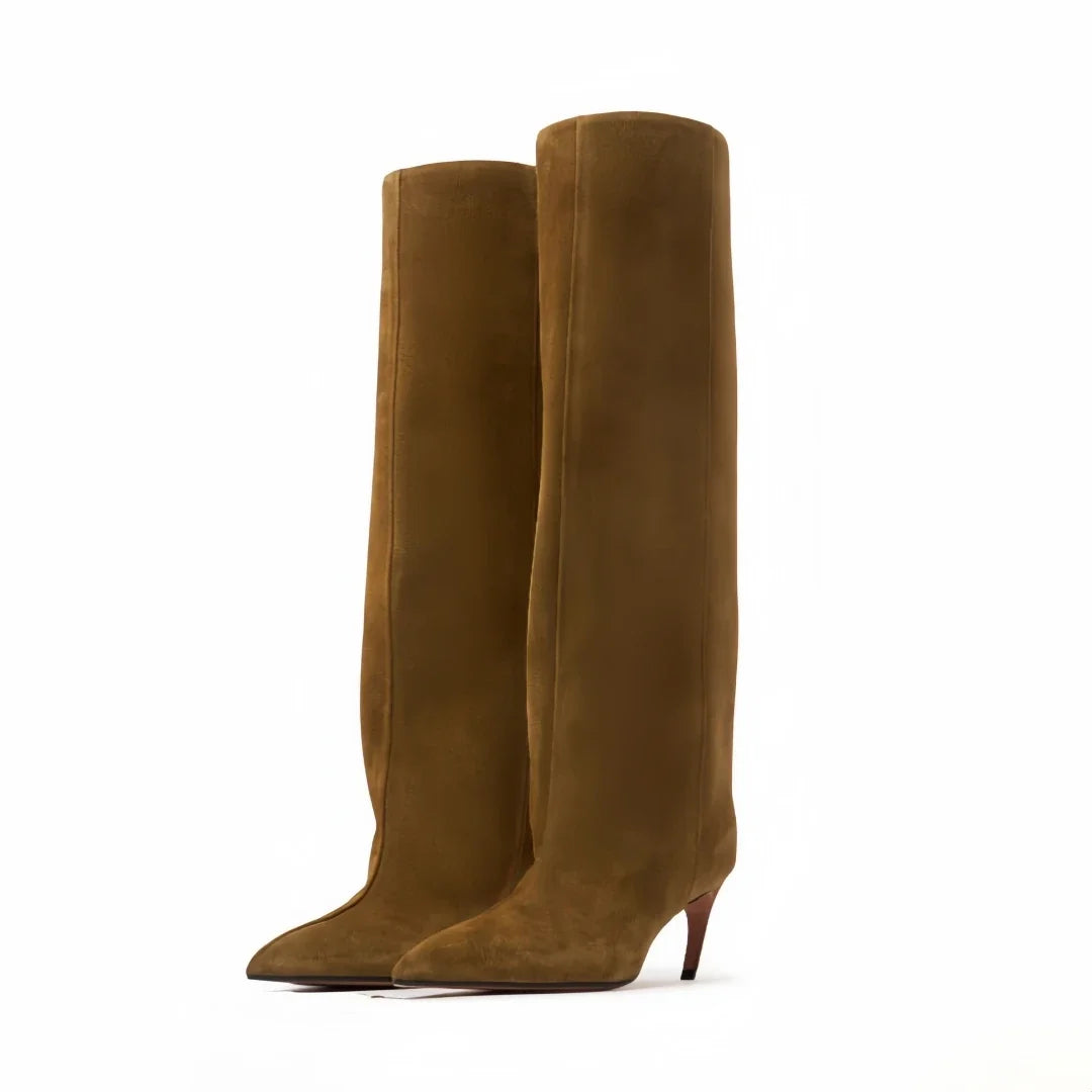 PENNY - מגפי עקב גבוה מחודדים עד הברך