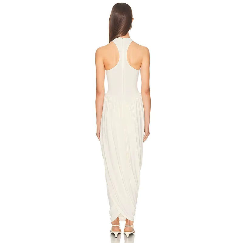 MADRID - שמלת מקסי דרייפ ללא שרוולים מותן גבוה